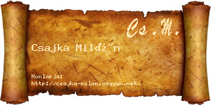 Csajka Milán névjegykártya