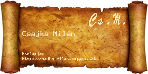 Csajka Milán névjegykártya