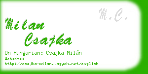 milan csajka business card